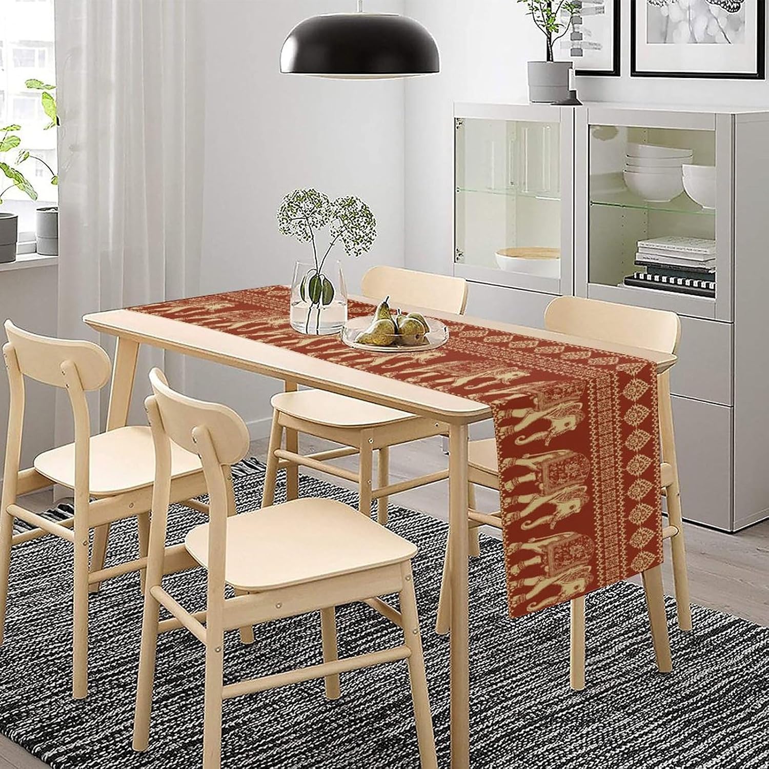 Woven Cotton Table Runner for Dining and Coffee Tables