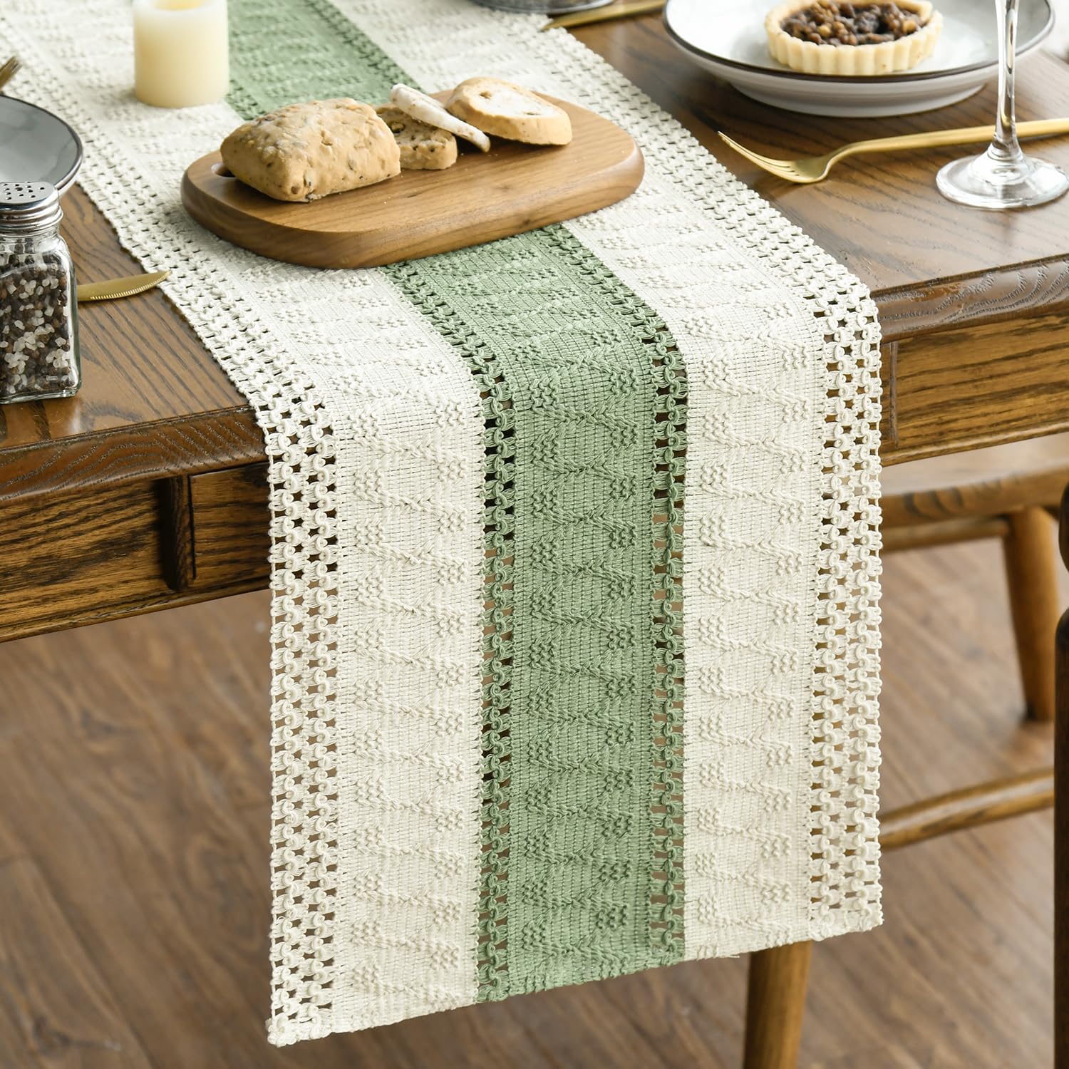 Table Runner in Woven Cotton, 12 by 72 Inches