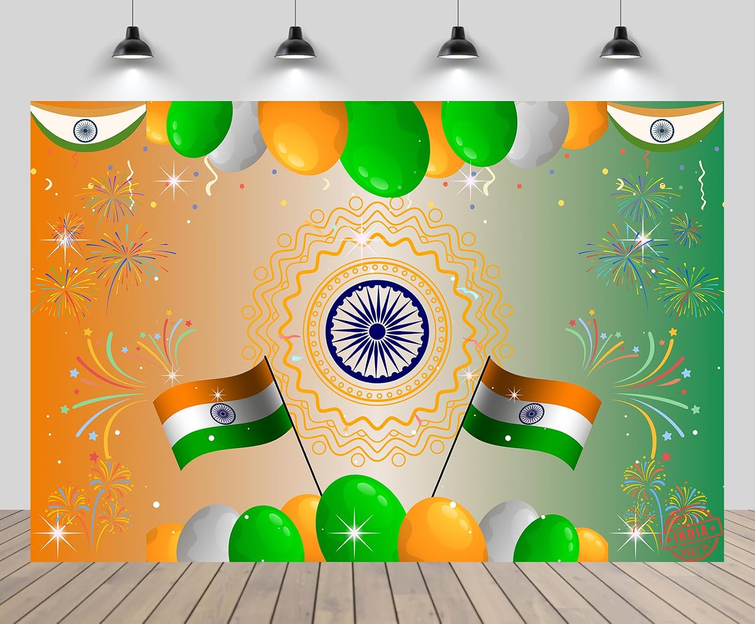 Indian Flag Photo Backdrop in Printed Polyester