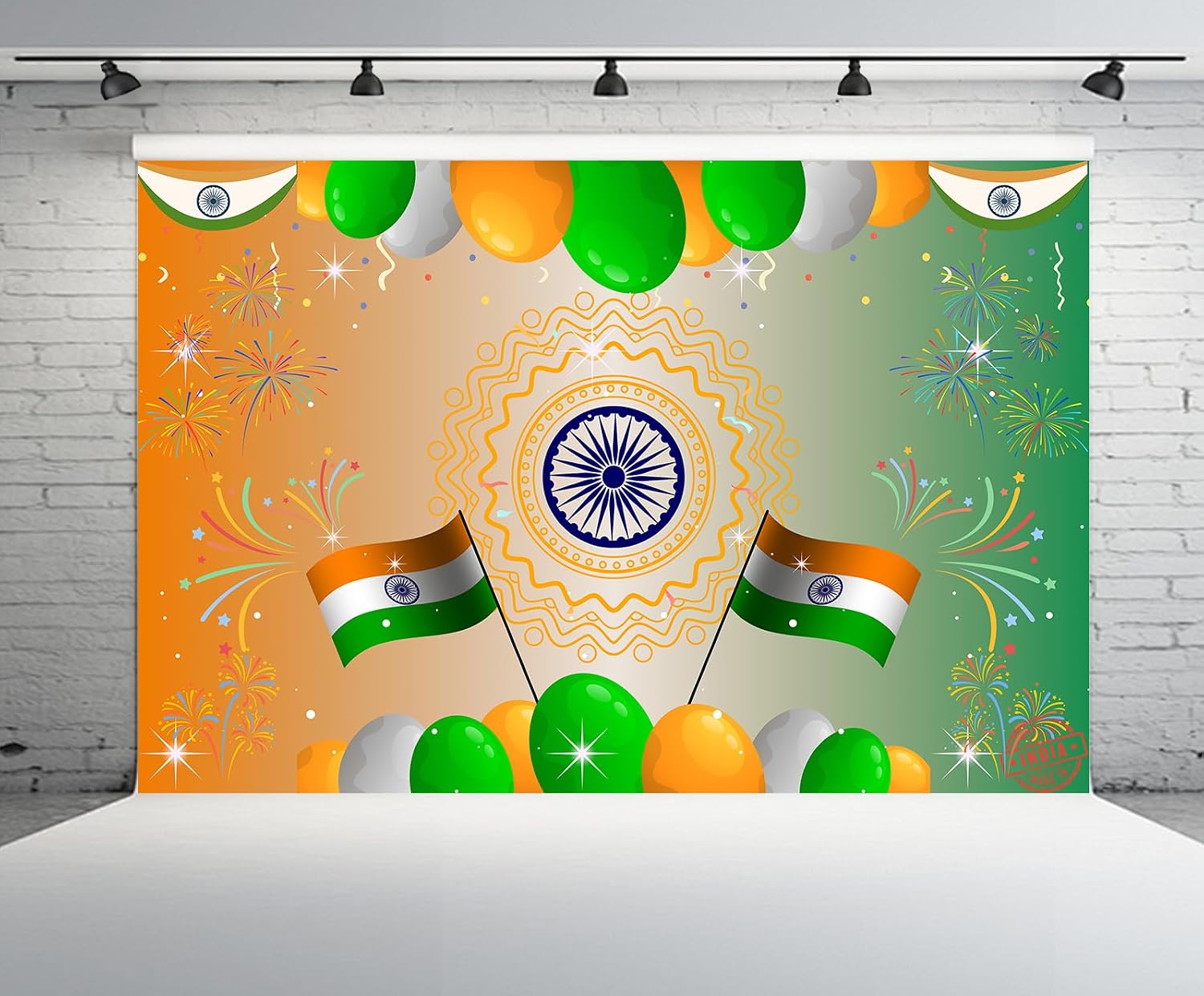 Indian Flag Photo Backdrop in Printed Polyester