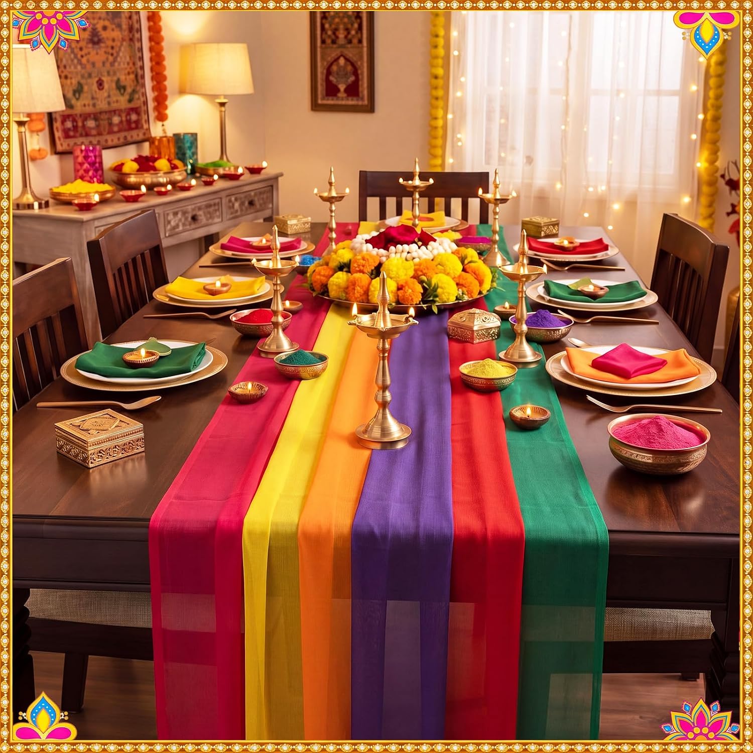 Sheer Chiffon Table Runner for Layered Table Settings