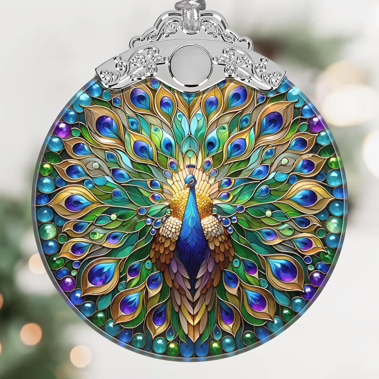 Coloured Glass Hanging Ornament for Festive Displays